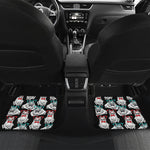Hipster Frog Pattern Print Front and Back Car Floor Mats