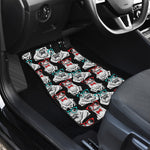 Hipster Frog Pattern Print Front and Back Car Floor Mats