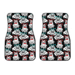 Hipster Frog Pattern Print Front Car Floor Mats