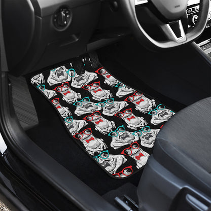 Hipster Frog Pattern Print Front Car Floor Mats