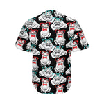 Hipster Frog Pattern Print Men's Baseball Jersey