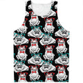 Hipster Frog Pattern Print Men's Tank Top