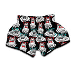 Hipster Frog Pattern Print Muay Thai Boxing Shorts