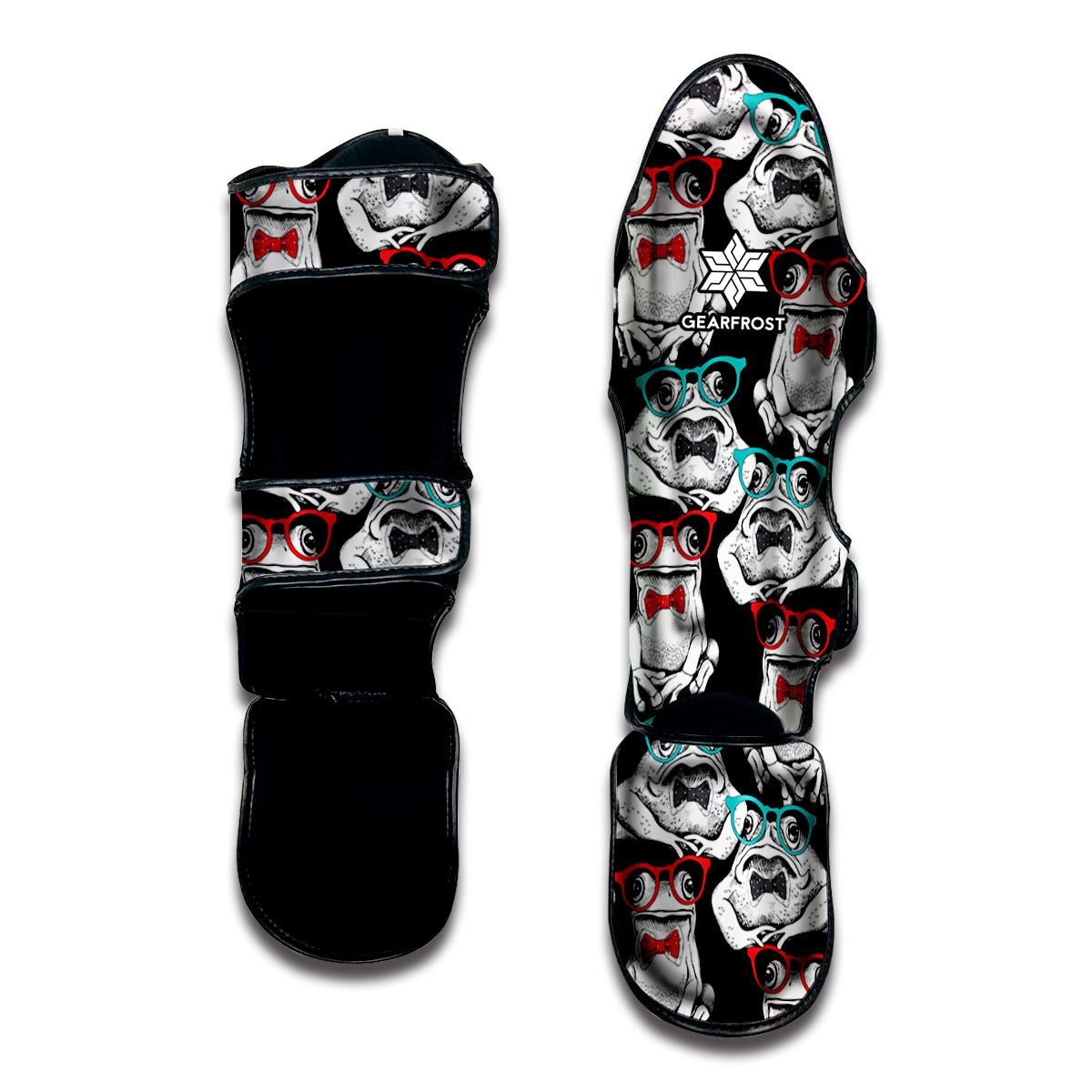 Hipster Frog Pattern Print Muay Thai Shin Guard