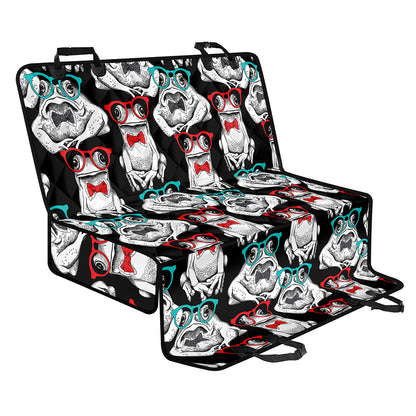 Hipster Frog Pattern Print Pet Car Back Seat Cover