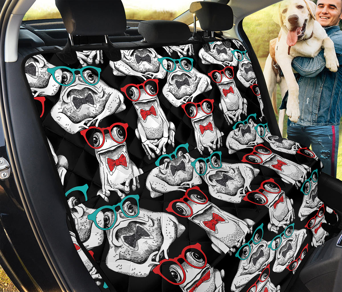 Hipster Frog Pattern Print Pet Car Back Seat Cover