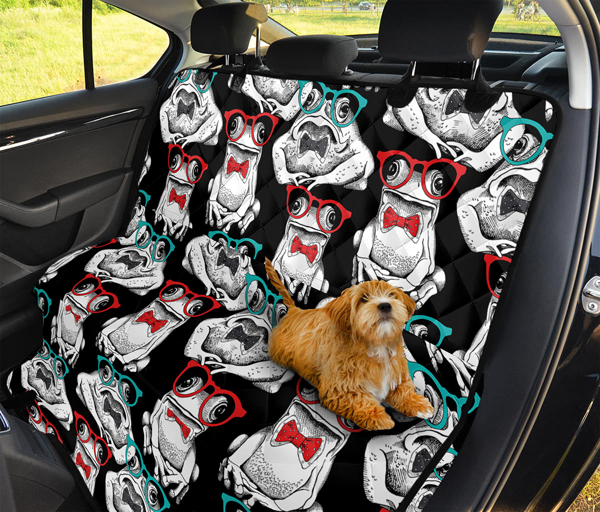 Hipster Frog Pattern Print Pet Car Back Seat Cover