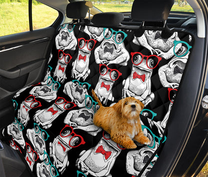 Hipster Frog Pattern Print Pet Car Back Seat Cover
