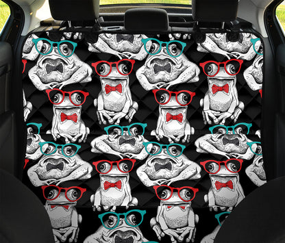 Hipster Frog Pattern Print Pet Car Back Seat Cover