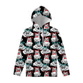 Hipster Frog Pattern Print Pullover Hoodie