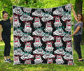 Hipster Frog Pattern Print Quilt