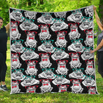 Hipster Frog Pattern Print Quilt