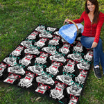 Hipster Frog Pattern Print Quilt