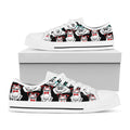 Hipster Frog Pattern Print White Low Top Sneakers