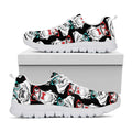 Hipster Frog Pattern Print White Running Shoes
