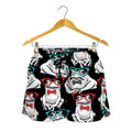 Hipster Frog Pattern Print Women's Shorts