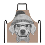 Hipster Golden Retriever Print Apron
