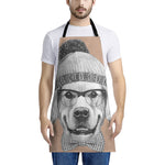 Hipster Golden Retriever Print Apron
