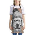 Hipster Golden Retriever Print Apron