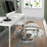 Hipster Golden Retriever Print Area Rug