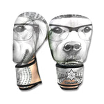 Hipster Golden Retriever Print Boxing Gloves