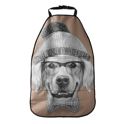 Hipster Golden Retriever Print Car Seat Organizers