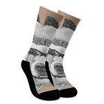 Hipster Golden Retriever Print Crew Socks