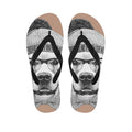 Hipster Golden Retriever Print Flip Flops