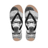 Hipster Golden Retriever Print Flip Flops