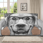 Hipster Golden Retriever Print Futon Protector