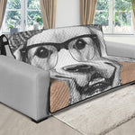 Hipster Golden Retriever Print Futon Protector