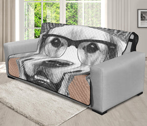 Hipster Golden Retriever Print Futon Protector