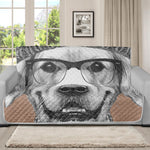 Hipster Golden Retriever Print Futon Protector