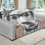 Hipster Golden Retriever Print Futon Protector