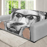 Hipster Golden Retriever Print Futon Protector