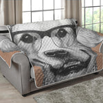 Hipster Golden Retriever Print Loveseat Protector