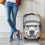 Hipster Golden Retriever Print Luggage Cover