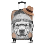 Hipster Golden Retriever Print Luggage Cover