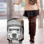 Hipster Golden Retriever Print Luggage Cover