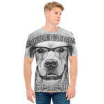 Hipster Golden Retriever Print Men's T-Shirt