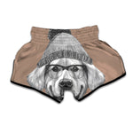 Hipster Golden Retriever Print Muay Thai Boxing Shorts