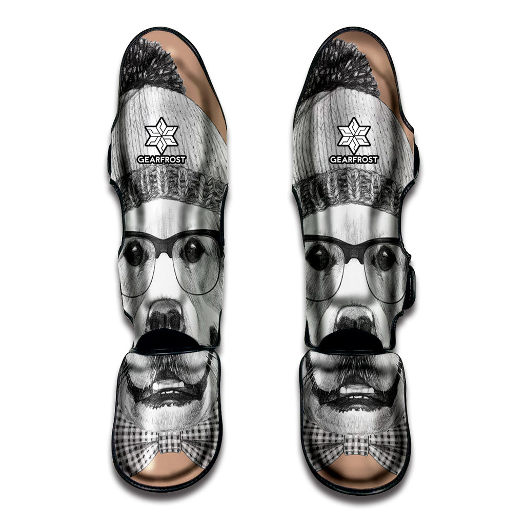 Hipster Golden Retriever Print Muay Thai Shin Guard