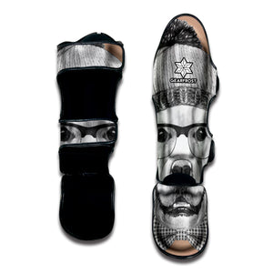 Hipster Golden Retriever Print Muay Thai Shin Guard