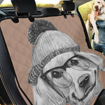 Hipster Golden Retriever Print Pet Car Back Seat Cover