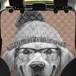 Hipster Golden Retriever Print Pet Car Back Seat Cover