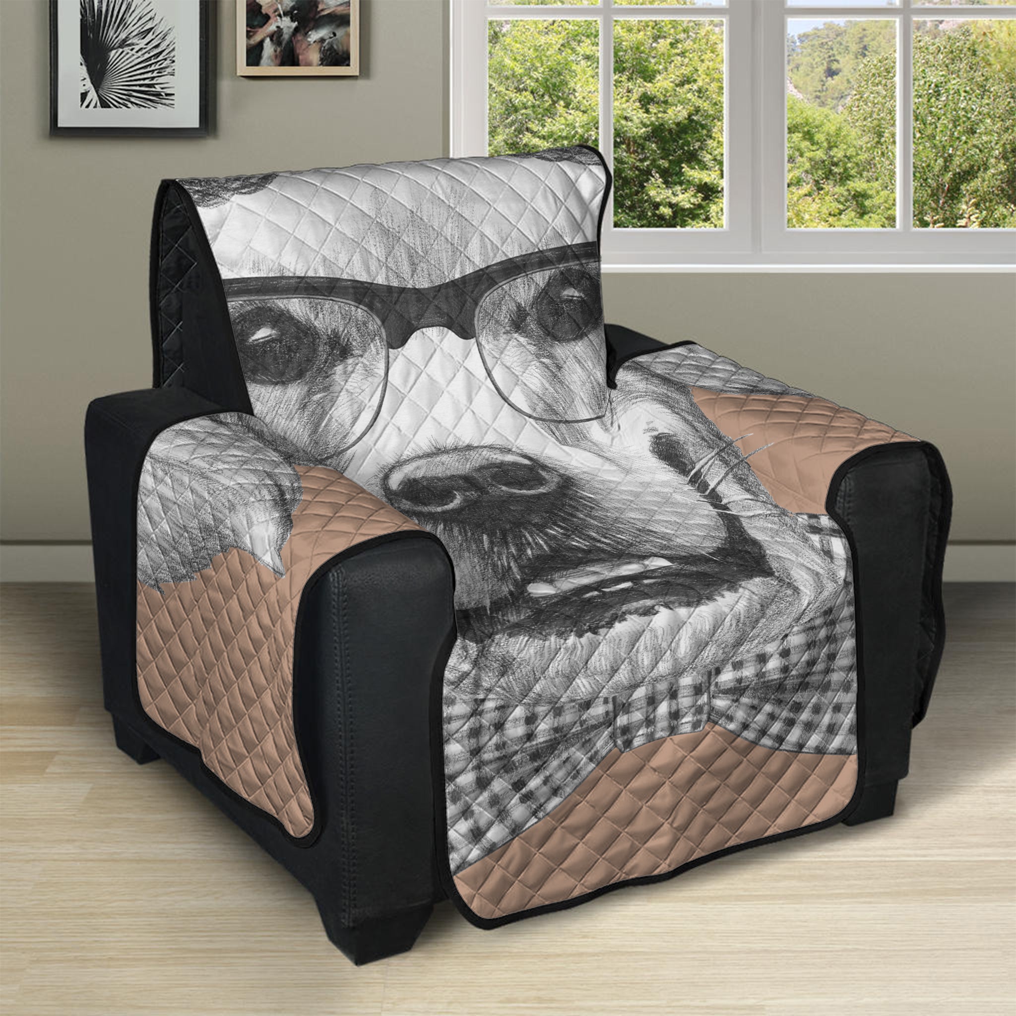 Hipster Golden Retriever Print Recliner Protector