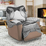 Hipster Golden Retriever Print Recliner Slipcover