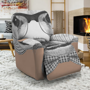 Hipster Golden Retriever Print Recliner Slipcover