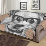 Hipster Golden Retriever Print Sofa Protector