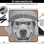 Hipster Golden Retriever Print Sofa Protector